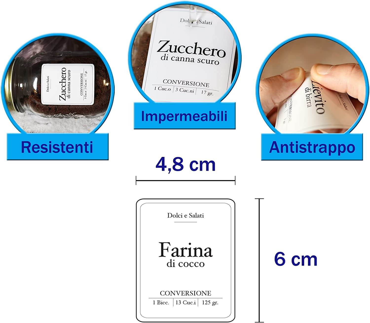 Fix Space 678 Etichette Adesive Impermeabili Per Barattoli Di Spezie – Organizza Cucina Con Stile! Per Coperchi E Frontali, Con Etichette Vuote E Data Scadenza.