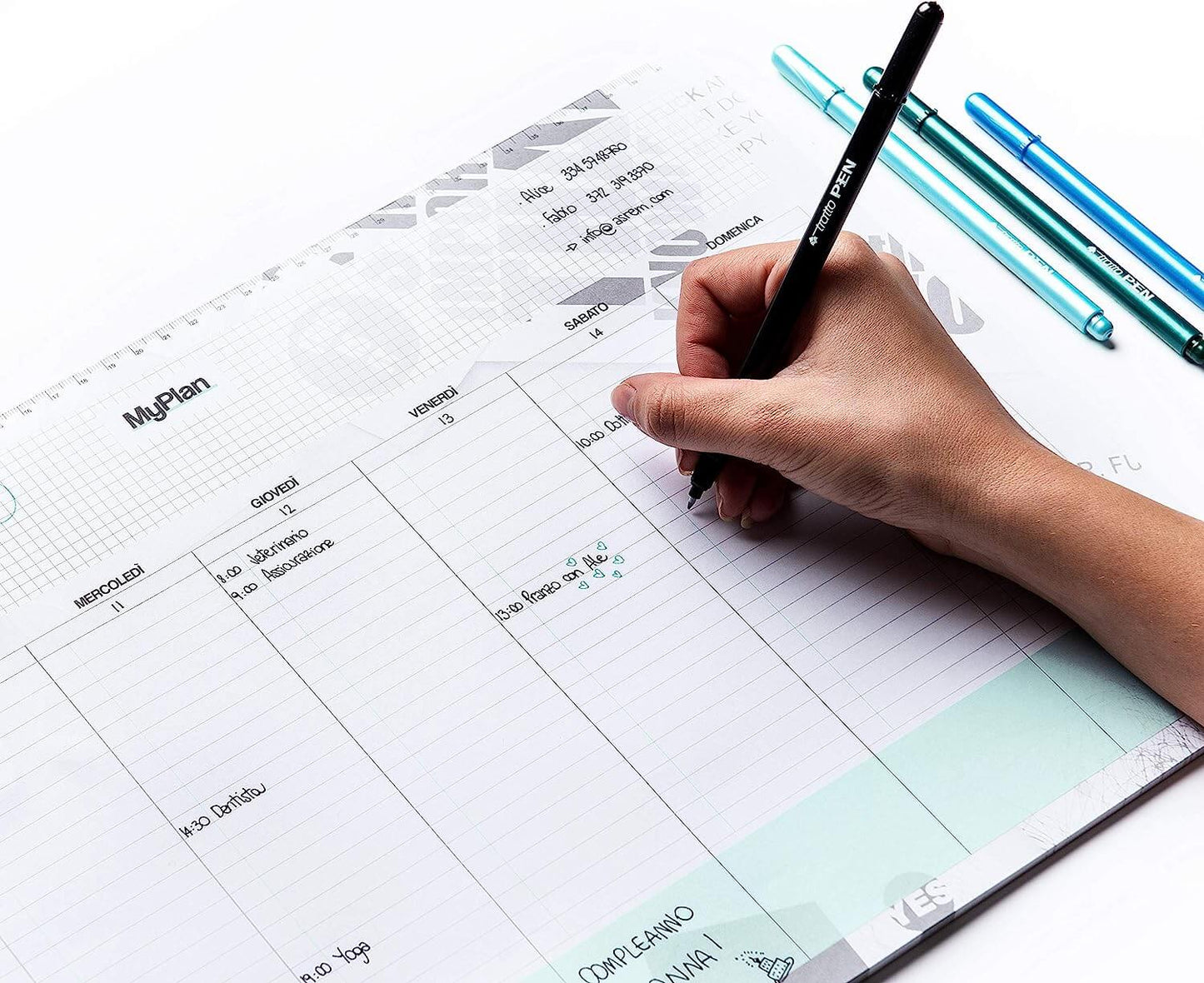 Planner Settimanale da Tavolo - Agenda per appuntamenti ed impegni della settimana